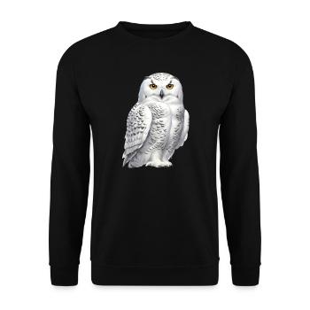 Snowy Owl - Unisex Sweatshirt - black - Front - Alina (178cm) & Michal (187cm)