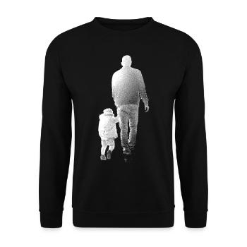 Papa Tochter Kind Liebe Love Familie Stolz - Unisex Pullover - Schwarz - Vorne - Alina (178cm) & Michal (187cm)