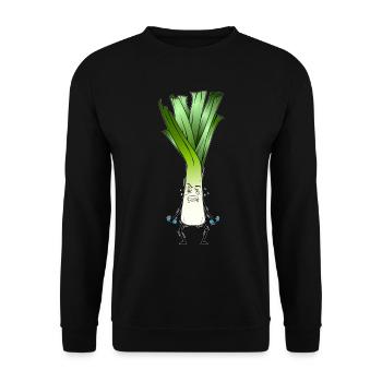 Leek - The biceps - Unisex Sweatshirt - black - Front - Alina (178cm) & Michal (187cm)