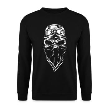 skull 02 motorcycle tattoo metal biker death 666 - Unisex Sweatshirt - black - Front - Alina (178cm) & Michal (187cm)
