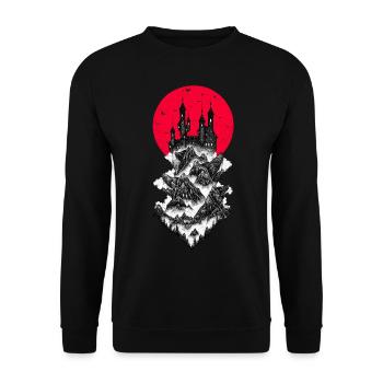 Château Dracula - noir, blanc, rouge - Sweat-shirt Unisexe - noir - Devant - Alina (178cm) & Michal (187cm)