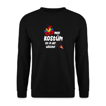 Mein Kostüm ist in der Wäsche - Unisex Pullover - Schwarz - Vorne - Alina (178cm) & Michal (187cm)
