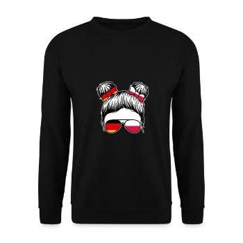 Pole Deutschland Polen - Unisex Pullover - Schwarz - Vorne - Alina (178cm) & Michal (187cm)