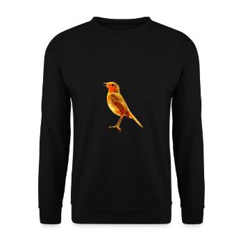 Robin singing - Unisex Sweatshirt - black - Front - Alina (178cm) & Michal (187cm)