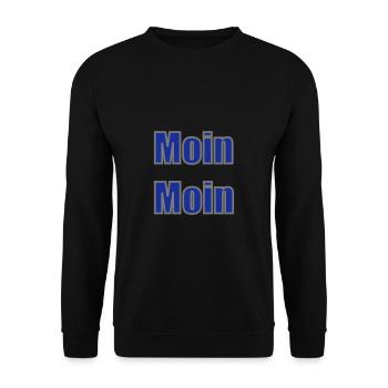 Moin Moin Begrüßung Norden - Unisex Pullover - Schwarz - Vorne - Alina (178cm) & Michal (187cm)