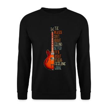 Gitarre Blues Musik Geschenk für Musiker - Unisex Pullover - Schwarz - Vorne - Alina (178cm) & Michal (187cm)