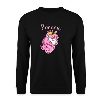 Majestueuse couronne de licorne imprimée - Sweat-shirt Unisexe - noir - Devant - Alina (178cm) & Michal (187cm)