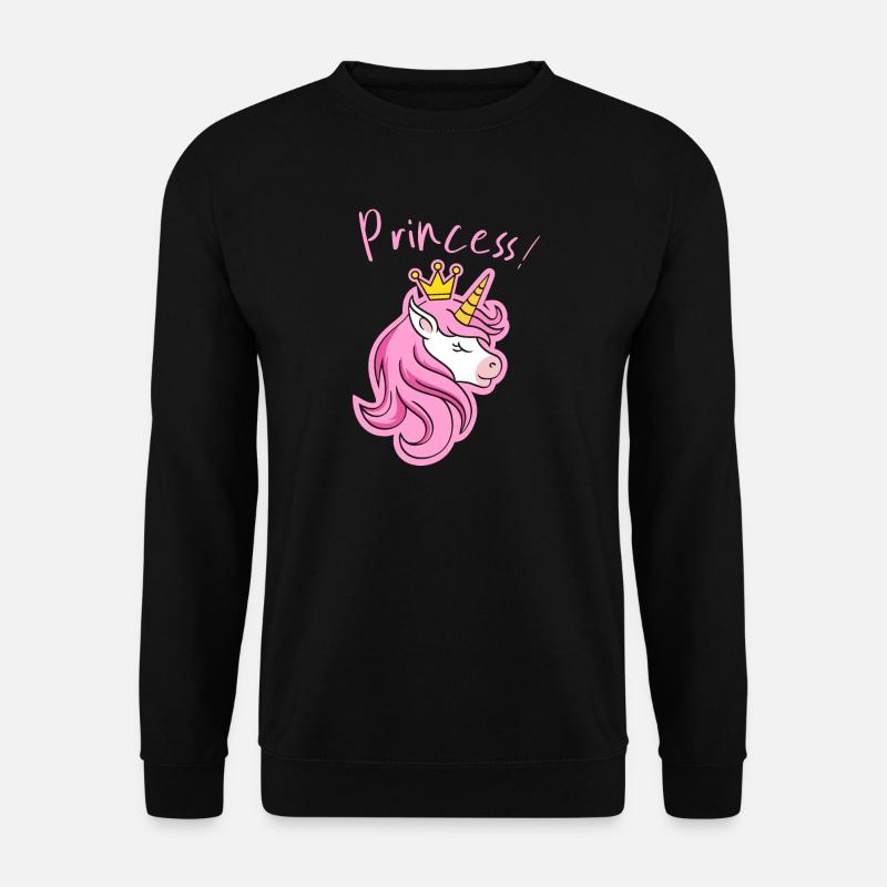 Majestätischer Einhorn-Kronen-Print - Unisex Pullover - Schwarz