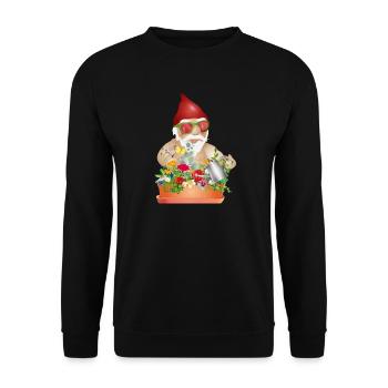 Cool nain de jardin en vacances sur les balcons - Sweat-shirt Unisexe - noir - Devant - Alina (178cm) & Michal (187cm)