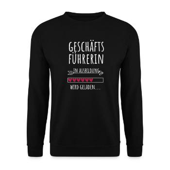 Geschäftsführerin Chefin CEO Ausbildung Geschenk - Unisex Pullover - Schwarz - Vorne - Alina (178cm) & Michal (187cm)