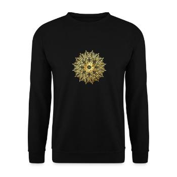 Golden geometric lace pattern - Unisex Sweatshirt - black - Front - Alina (178cm) & Michal (187cm)