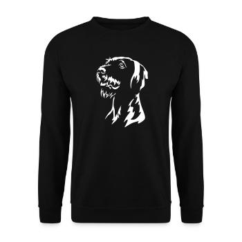 Magyar Vizsla Head "Black Edition" - Unisex Sweatshirt - black - Front - Alina (178cm) & Michal (187cm)