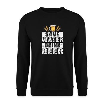 Beer - Unisex Sweatshirt - black - Front - Alina (178cm) & Michal (187cm)
