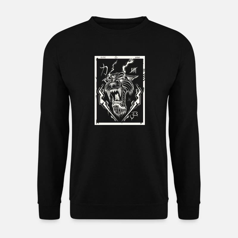 Tiger white - Unisex Sweatshirt - black