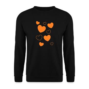 Motif de cœur Motif de cœur Motif de cœur cadeau - Sweat-shirt Unisexe - noir - Devant - Alina (178cm) & Michal (187cm)