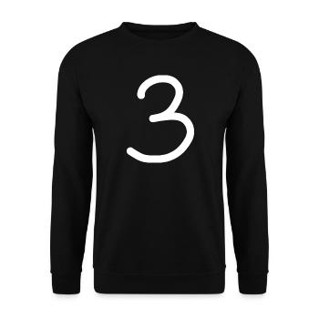 3 Nummer drei Zahl weiß Geburtstag - Unisex Pullover - Schwarz - Vorne - Alina (178cm) & Michal (187cm)