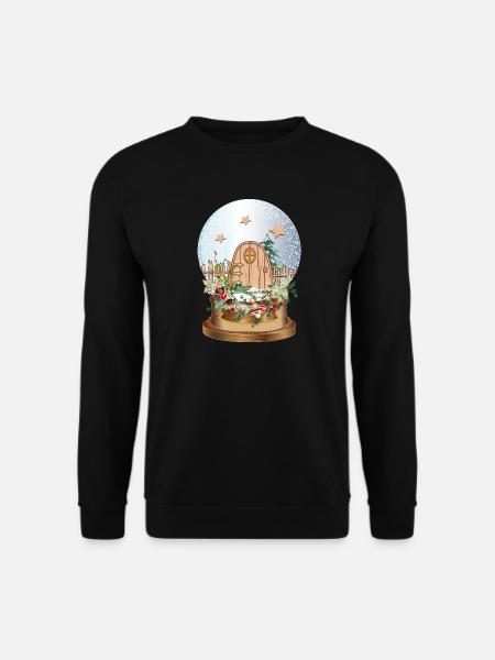 nostalgische Schneekugel mit Wichteltür - Unisex Pullover - Schwarz