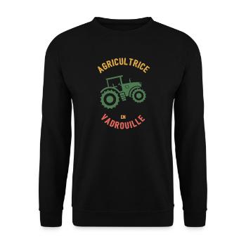 Farmer in Mop - Unisex Sweatshirt - black - Front - Alina (178cm) & Michal (187cm)
