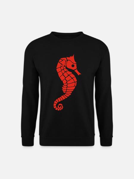 Red seahorse - Unisex Sweatshirt - black
