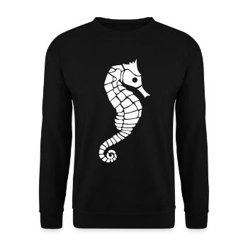 Hippocampe blanc - Sweat-shirt Unisexe - noir - Devant - Alina (178cm) & Michal (187cm)