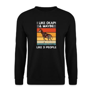 I like Okapi - Unisex Sweatshirt - black - Front - Alina (178cm) & Michal (187cm)