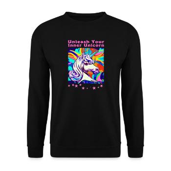 Magical horsepower shirt for dreamers - Unisex Sweatshirt - black - Front - Alina (178cm) & Michal (187cm)