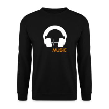 Musikwellen-Headset-Logo - Unisex Pullover - Schwarz - Vorne - Alina (178cm) & Michal (187cm)