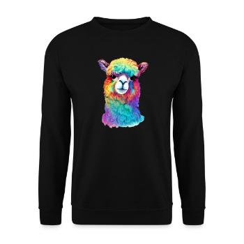 Alpaca - Unisex Sweatshirt - black - Front - Alina (178cm) & Michal (187cm)