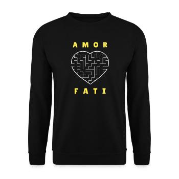 Amor Fati Stoic Acceptance Philosophy Shirt - Unisex Sweatshirt - black - Front - Alina (178cm) & Michal (187cm)