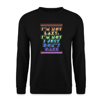 Anyway, cool saying, attitude doesn't matter to me - Unisex Sweatshirt - black - Front - Alina (178cm) & Michal (187cm)