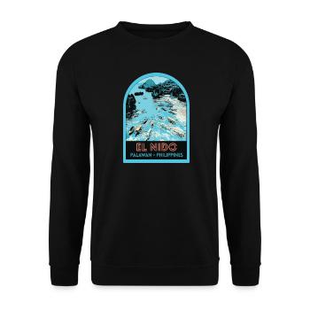 Bateaux de pêche à El Nido, Palawan, Philippines - Sweat-shirt Unisexe - noir - Devant - Alina (178cm) & Michal (187cm)
