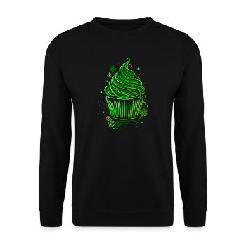 St Patrick's Day Cupcake Muffin - Unisex Sweatshirt - black - Front - Alina (178cm) & Michal (187cm)