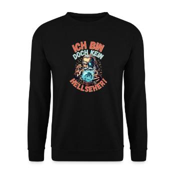 Bin doch kein Hellseher - Unisex Pullover - Schwarz - Vorne - Alina (178cm) & Michal (187cm)