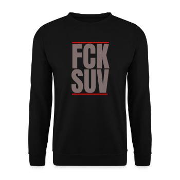 FCK SUV !! AGAINST FAT CARS - Unisex Sweatshirt - black - Front - Alina (178cm) & Michal (187cm)