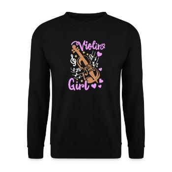 Geige Geigenspielerin - Unisex Pullover - Schwarz - Vorne - Alina (178cm) & Michal (187cm)