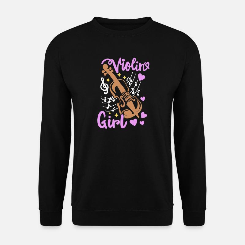 Geige Geigenspielerin - Unisex Pullover - Schwarz