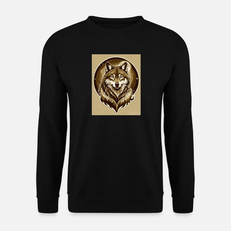 Mondwolf-Wappen im Wald - Unisex Pullover - Schwarz