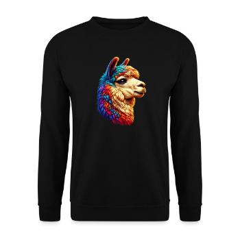 Alpaca - Unisex Sweatshirt - black - Front - Alina (178cm) & Michal (187cm)