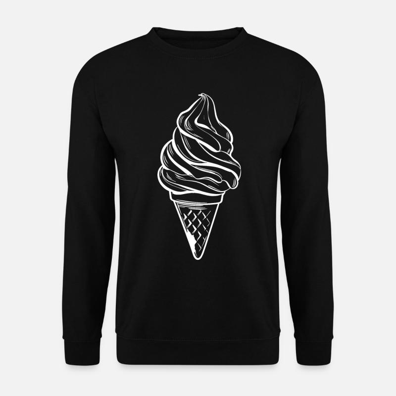 Eiscreme Tüte Zeichnung - Unisex Pullover - Schwarz