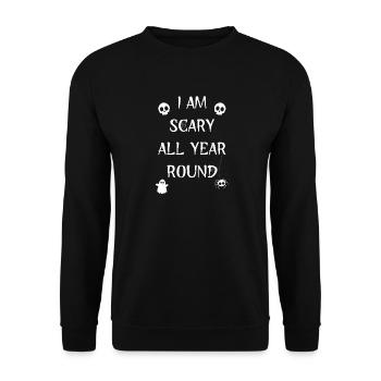 I AM SCARY ALL YEAR ROUND - Unisex Sweatshirt - black - Front - Alina (178cm) & Michal (187cm)