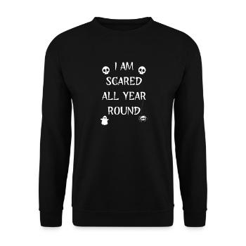 I AM SCARED ALL YEAR ROUND - Unisex Sweatshirt - black - Front - Alina (178cm) & Michal (187cm)