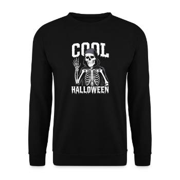 Squelette d’Halloween cool - Sweat-shirt Unisexe - noir - Devant - Alina (178cm) & Michal (187cm)