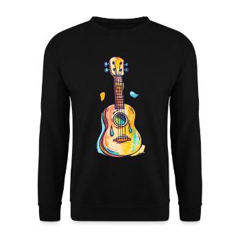 Ukulele Comic Look - Unisex Sweatshirt - black - Front - Alina (178cm) & Michal (187cm)