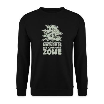 Forest Nature Comfort Zone Tree Fir Icon Logo - Unisex Sweatshirt - black - Front - Alina (178cm) & Michal (187cm)