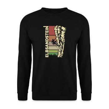 Climbing Elbe Sandstone Mountains - Saxon Switzerland - Unisex Sweatshirt - black - Front - Alina (178cm) & Michal (187cm)