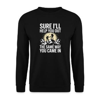 Helping You Sarcastic Hiking Humor Quote Design - Unisex Sweatshirt - black - Front - Alina (178cm) & Michal (187cm)