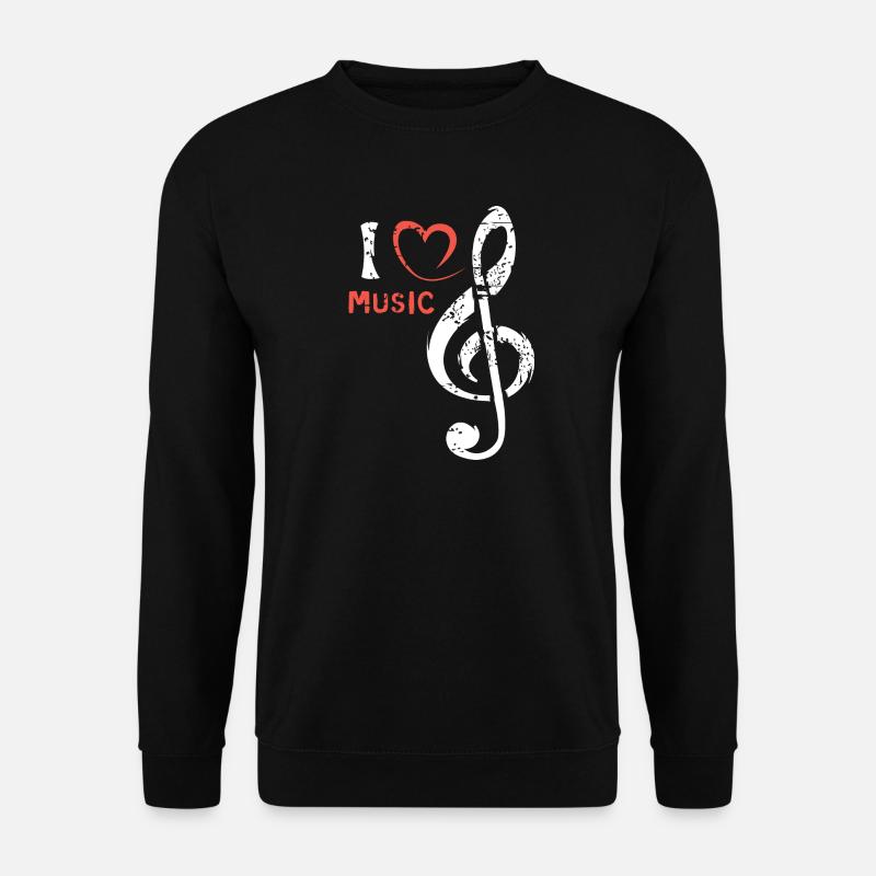 Notenschlüssel Herz Music - Musiker und Bands - Unisex Pullover - Schwarz