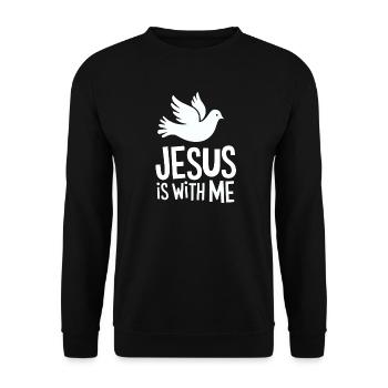 Jesus is with me - Unisex Sweatshirt - black - Front - Alina (178cm) & Michal (187cm)