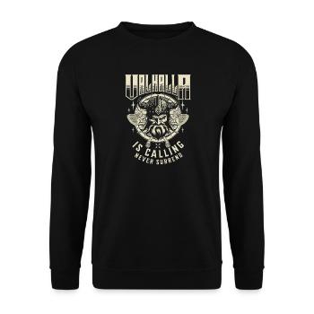 Valhalla is Calling - Unisex Sweatshirt - black - Front - Alina (178cm) & Michal (187cm)