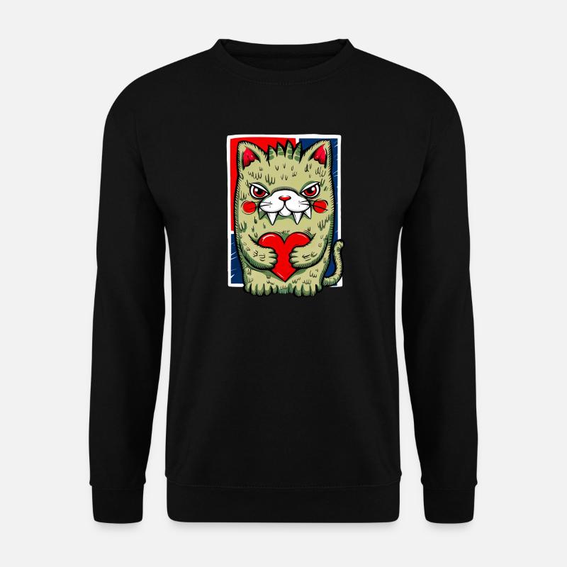Verrückte Katze - Unisex Pullover - Schwarz